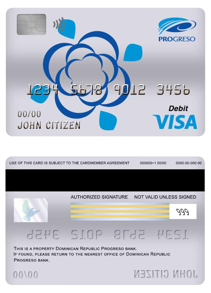 Dominican Republic Progreso bank visa debit card